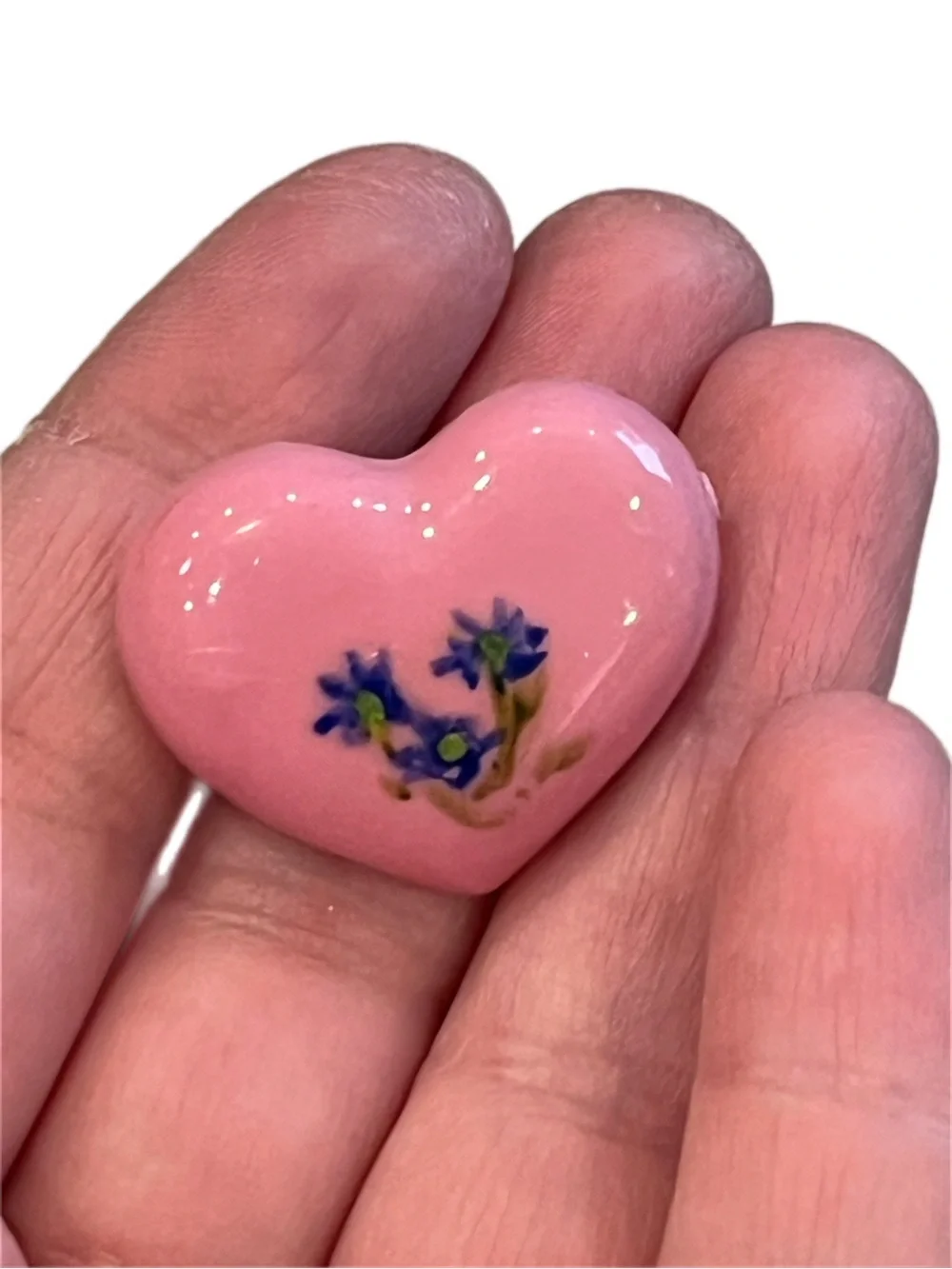 Vintage plastic Pink Heart Pinback Brooch